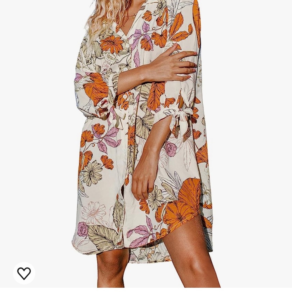 Swimsuit coverup 3/4 sleeve
